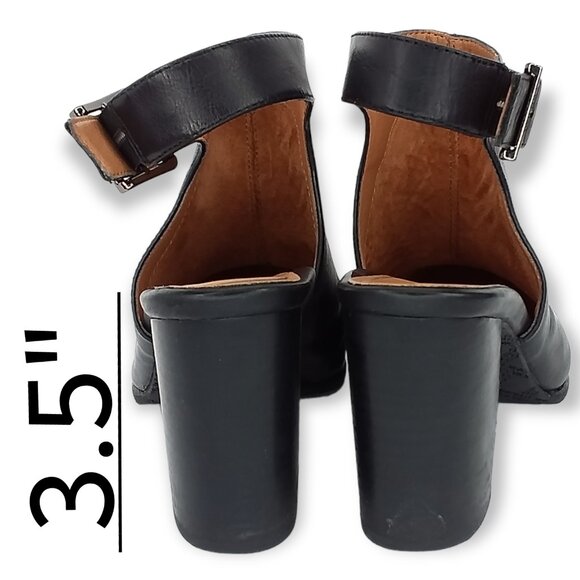 Vionic Lacey Block Heel Shoes Size 8.5 Leather Black Round Toe Orthotic Insole - Picture 13 of 15